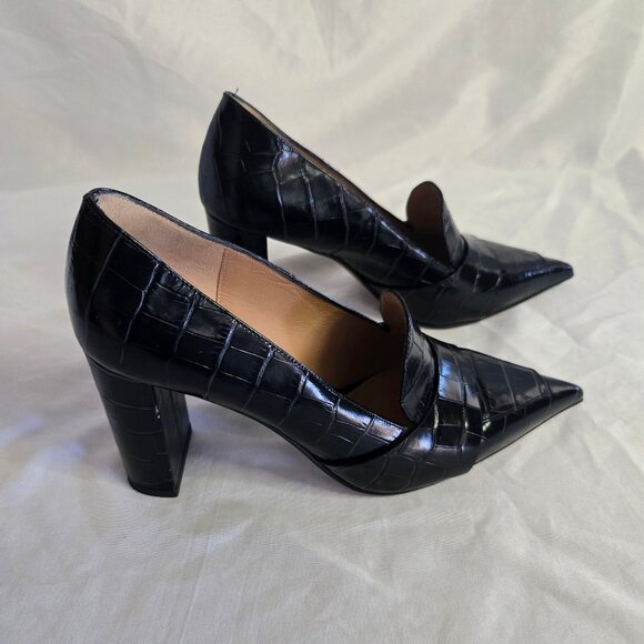 The Fold London Black Semi Matte Women's High Heel 36 Italy Made - Picture 1 of 8